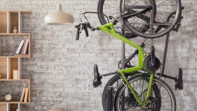 The New Delta Cycle Heavy Duty Vertical Rack Allows for Easy, Space-Saving eBike Storage