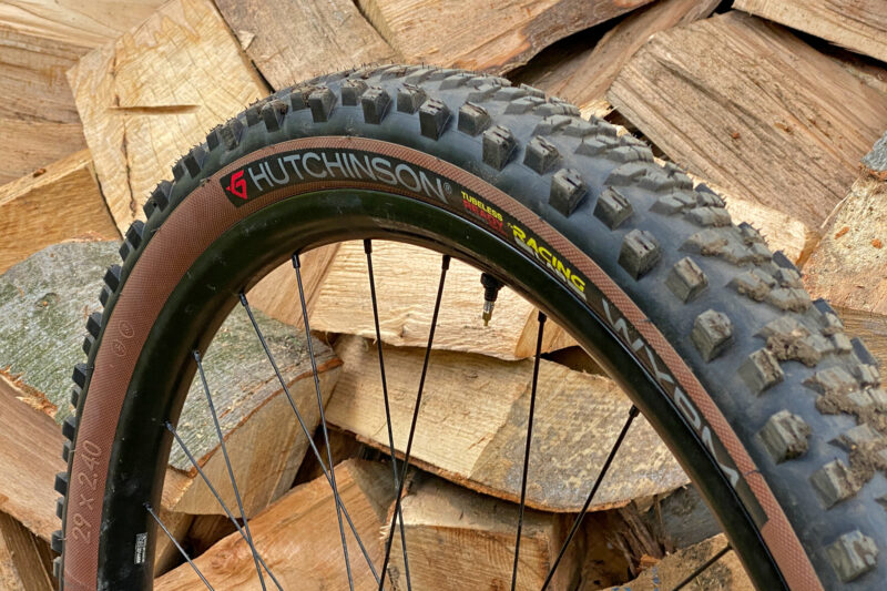 Hutchinson Wyrm downcountry trail MTB all-mountain bike tire, angled