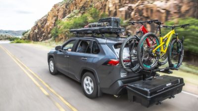 Yakima EXO doubles up on hitch cargo options with new swing-away stacked system